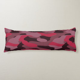 Heet roze en Bourgondische Camo Lichaamskussen