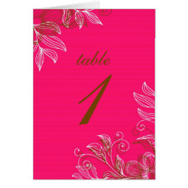 Heet Roze en Bruin Bloemen Tafel Zittende Kaarten