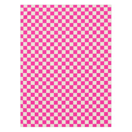 Heet roze en bruin geblokt patroon tafelkleed