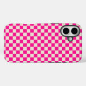 Heet roze en bruine ruitpatroon Case-Mate iPhone case (Achterkant (horizontaal))