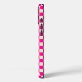 Heet roze en bruine ruitpatroon Case-Mate iPhone case (Achterkant / Links)