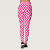 Heet roze en bruine ruitpatroon leggings (Achterkant)