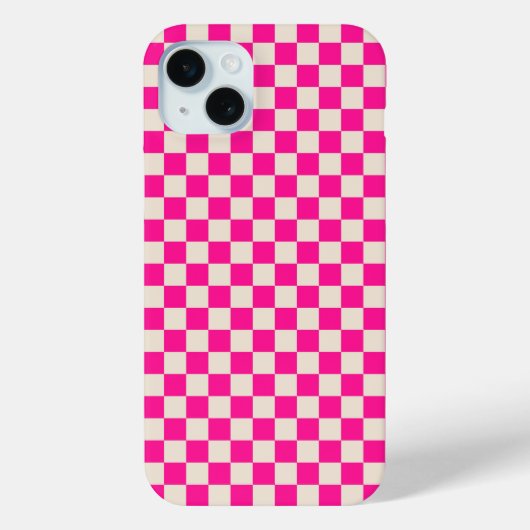 Heet roze en bruine schaakbordpatroon Case-Mate iPhone case (Achterkant)