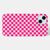 Heet roze en bruine schaakbordpatroon Case-Mate iPhone case (Achterkant (horizontaal))