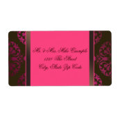 Heet Roze en Chocoladebruin Etiket (Voorkant)