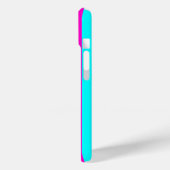 Heet roze en cyaan blauw groen turquoise strepen Case-Mate iPhone case (Achterkant / Links)