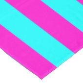 Heet roze en cyaan blauw groen turquoise strepen tafelkleed (Gekanteld)
