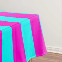 Heet roze en cyaan blauw groen turquoise strepen tafelkleed
