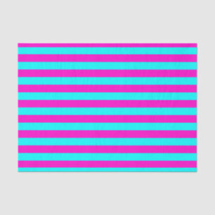 Heet roze en cyaan blauw groen turquoise strepen tissuepapier