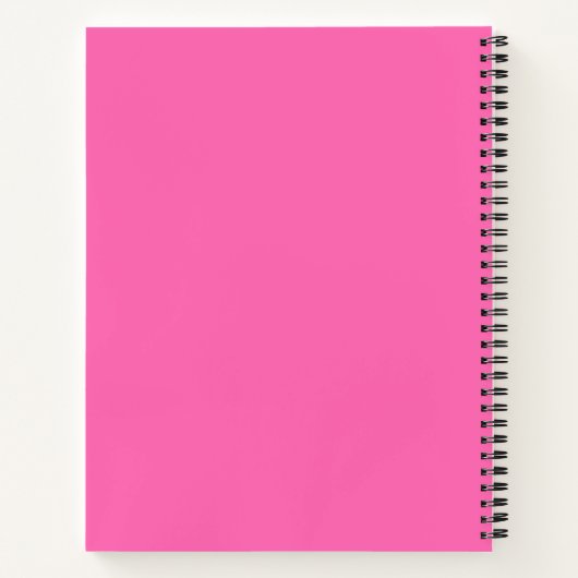 Heet Roze en Cyaan Gepersonaliseerd Monogram Notit Notitieboek (Achterkant)