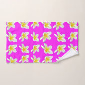 Heet Roze en Geel Frangipani Patroon, Handdoek (Handdoek)