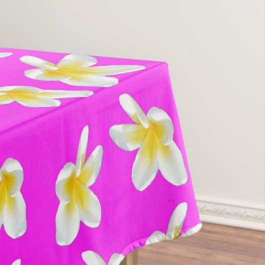 Heet Roze en Geel Frangipani Patroon, Tafelkleed (Voorbeeld)