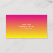 Heet roze en geel ombre visitekaartje (Achterkant)