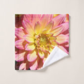 Heet roze en gele dahlia bloem bad handdoek (Wasdoekje)