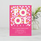 Heet Roze en Gele Pool Party Splash Birthday Kaart (Staand voorkant)