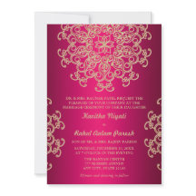 HEET ROZE EN GOUD INDISE TROUWKAART