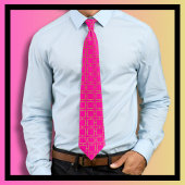 Heet Roze en Gouden Doospatroon Stropdas