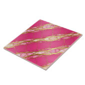 Heet roze en gouden marmer tegeltje (Zijkant)