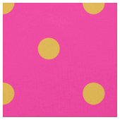 Heet Roze en goudsbloem Sinaasappel Polka Dot Stof (Close Up)