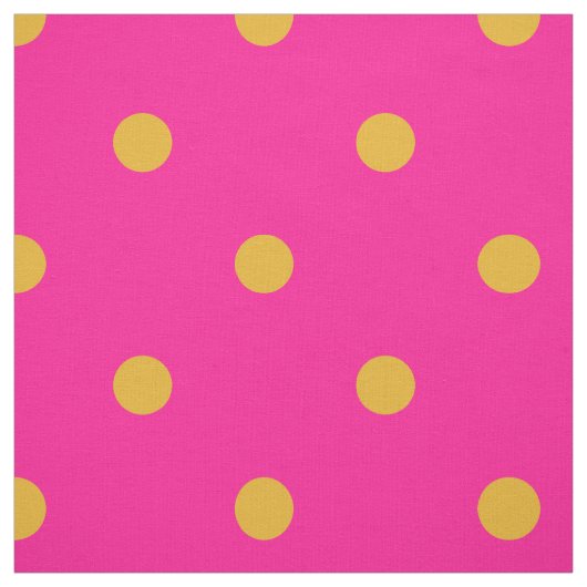 Heet Roze en goudsbloem Sinaasappel Polka Dot Stof (Swatch)