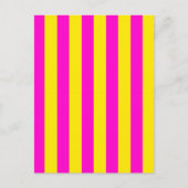 Heet Roze En Kanarie Gele Strepen Briefkaart (Voorkant)