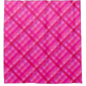 Heet roze en lavender plaid douchegordijn (Voorkant)