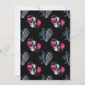 Heet-Roze en marineblauw Floral Gothic Couples Sho Kaart (Achterkant)