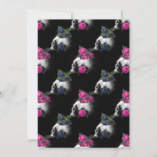 Heet-Roze en marineblauw-gothische repetitie Kaart (Achterkant)