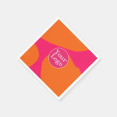 Heet Roze en Oranje Abstract Patroon met Logo Servet (Hoek)