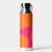 Heet Roze en Oranje Abstract Patroon met Logo Wat Waterfles (Voorkant)