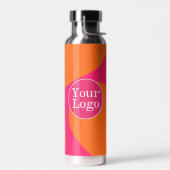 Heet Roze en Oranje Abstract Patroon met Logo Waterfles (Links)