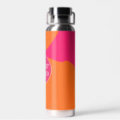 Heet Roze en Oranje Abstract Patroon met Logo Waterfles (Achterkant)