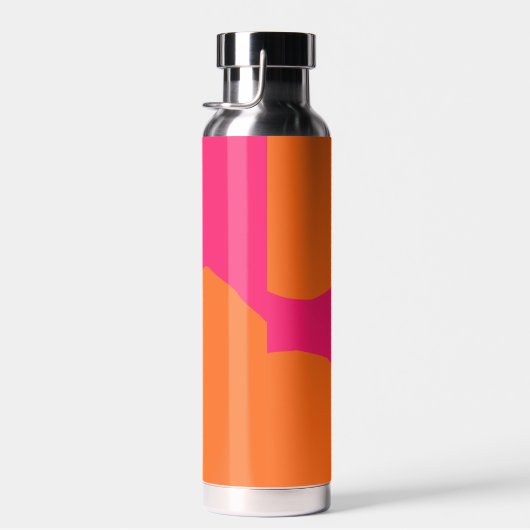 Heet Roze en Oranje Abstract Patroon met Logo Waterfles (Rechts)
