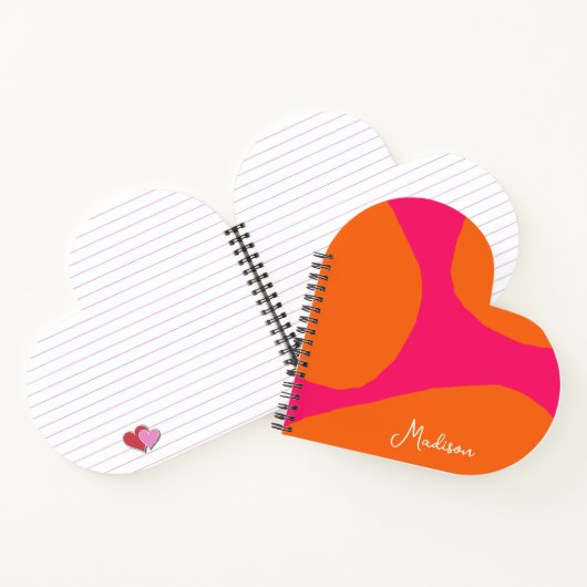 Heet Roze en Oranje Abstract Patroon met Om het ev Notitieboek (Binnen)