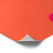 Heet Roze en Oranje Bloemen Happy Birthday Party Poster (Hoek)