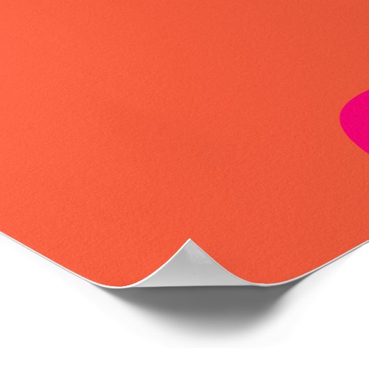 Heet Roze en Oranje Bloemen Happy Birthday Party Poster (Hoek)