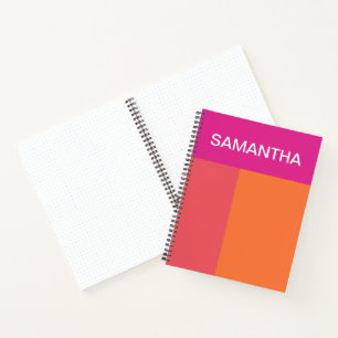 Heet Roze En Oranje Kleurblokken Notitieboek