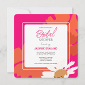 Heet roze en oranje margriet abstract bloem bruid (Voorkant)