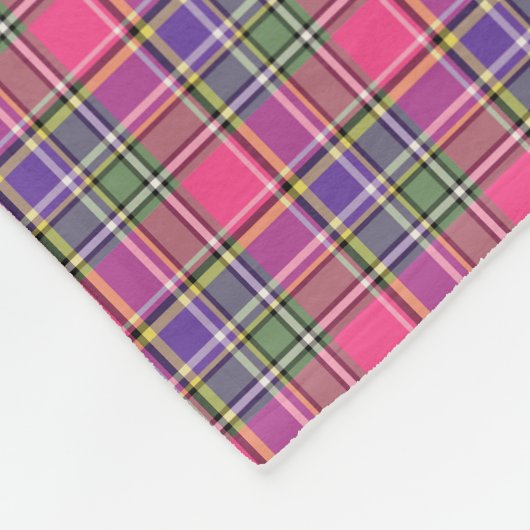 Heet Roze en Paarse geruite Pattern Fleece Deken (Hoek)