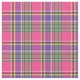 Heet Roze en Paarse  Plaid Stof