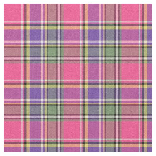 Heet Roze en Paarse  Plaid Stof (Close Up)