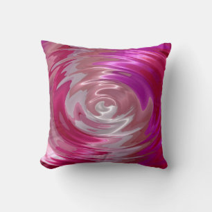 Heet Roze en Paarse Spiraal Abstracte Kunst Kussen