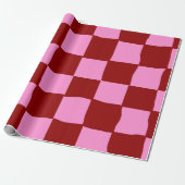 Heet roze en rode speelse vette retro cadeaupapier (Uitgerold)