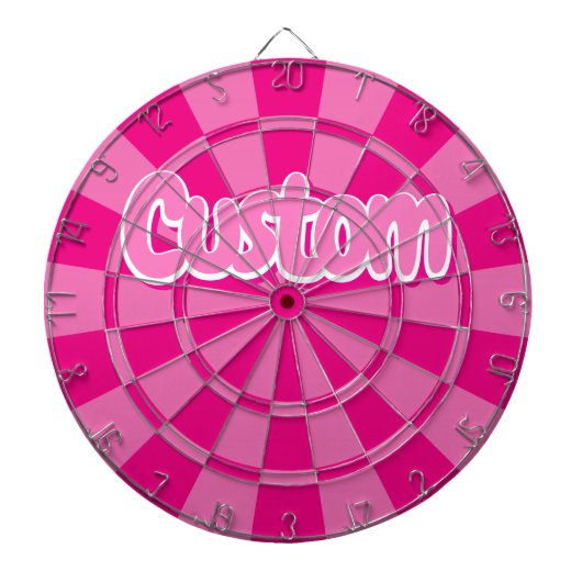 Heet roze en roze kleur witte omlijning aangepaste dartbord (Voorkant)