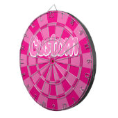 Heet roze en roze kleur witte omlijning aangepaste dartbord (Voorkant Rechts)