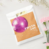 Heet roze en Sinaasappel disco ballen bruiloft dan Bedankzakje (Gezegeld)