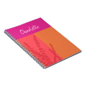 Heet roze en Sinaasappel groen bladeren gepersonal Notitieboek (Rechterzijde)