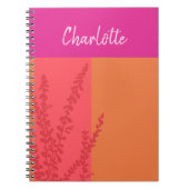 Heet roze en Sinaasappel groen bladeren gepersonal Notitieboek (Voorkant)