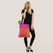 Heet roze en Sinaasappel groen bladeren gepersonal Tote Bag (Op model)