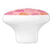 Heet roze en Sinaasappel Wisp Leaves Modern Patter Keramische Knop (Zijkant)